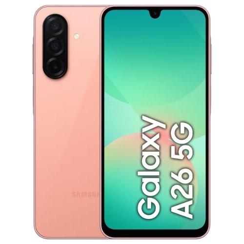 سامسونج جالاكسي A26 5G، ذاكرة وصول عشوائي 8 جيجابايت، سعة تخزين 256 جيجابايت - لون وردي خوخي